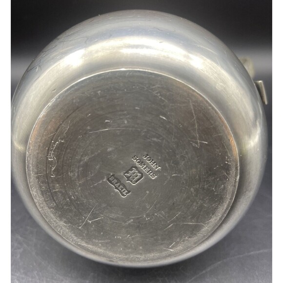 VTG John Somers Handmade Brazilian Pewter Teapot Stamped 10” - Picture 8 of 8
